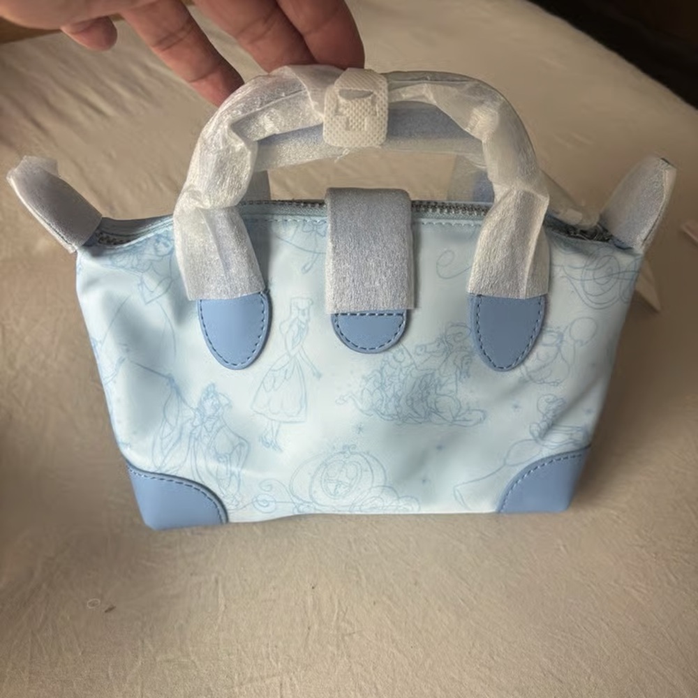 Light Blue Novelty Mini Top-Handle Bag